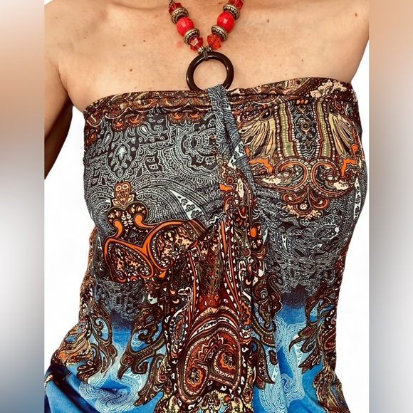 Maje Vintage Multicolor Bohemian Silky Dress - Picture 10 of 12